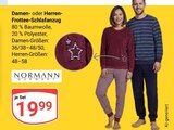 Damen-Frottee-Schlafanzug Angebote von Normann bei GLOBUS Rüsselsheim für 19,99 €