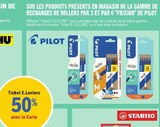 E.Leclerc Chécy - Promo 50% avec la Carte Ticket E.Leclerc Sur les produits présents en magasin de la gamme de recharges de rollers par 3 et par 6 Frixion de PILOT Promo 50% avec la Carte Ticket E.Leclerc Sur les produits présents en magasin de la gamme de recharges de rollers par 3 et par 6 Frixion de PILOT à dans le catalogue E.Leclerc à Chécy