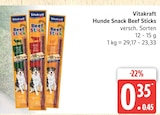 Hunde Snack Beef Sticks im Marktkauf Prospekt Hunde Snack Beef Sticks von Vitakraft im aktuellen Marktkauf Prospekt für 0,35 €