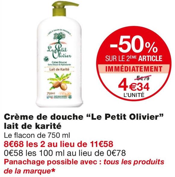 Monoprix Bordeaux - Crème de douche lait de karité Promo Crème de douche lait de karité dans le catalogue Monoprix Monoprix à Bordeaux