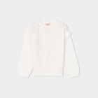Promo Sweat strass et volants manches longues ivoire fille à 15,99 € dans le catalogue La Halle à Avranches