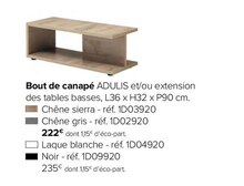 Gautier Vitry-sur-Seine - Bout de canapé Adulis Promo Bout de canapé Adulis Gautier Vitry-sur-Seine dans le catalogue "Meublez, Vivez"