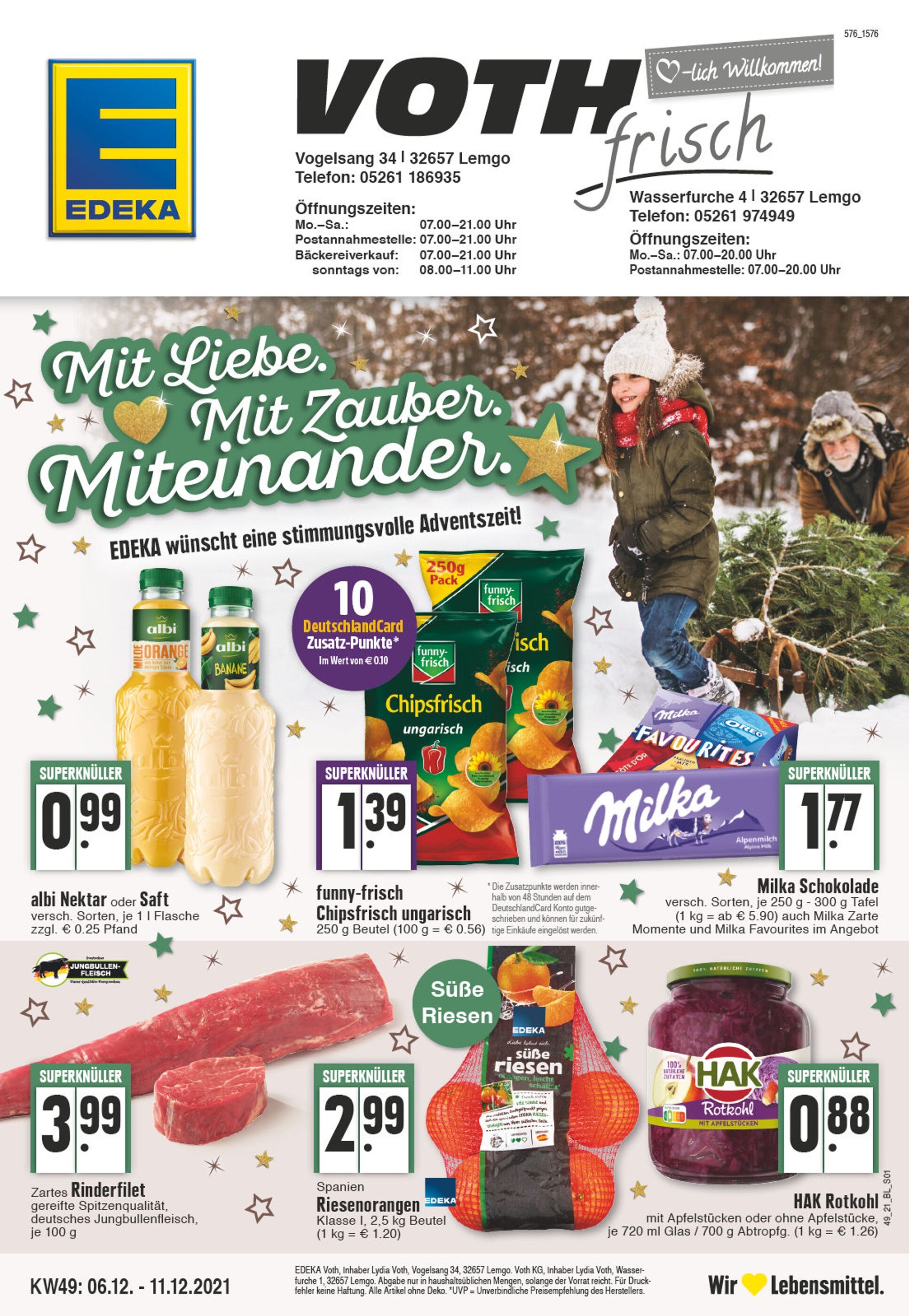 EDEKA Prospekt für Vlotho mit 32 Seiten EDEKA Prospekt für Vlotho: "Aktuelle Angebote", 32 Seiten, 06.12.2021 - 11.12.2021