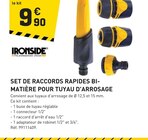 Set de raccords rapides bi-matière pour tuyau d'arrosage - IRONSIDE en promo chez Tout Faire Le Mans à 9,90 €
