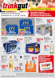 Trinkgut Prospekt für Altötting mit 4 Seiten Trinkgut Prospekt für Altötting: "Größter Getränkemarkt in Neuötting", 4 Seiten, 28.07.2025 - 02.08.2025