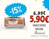 Pain d'épice Nature - Baramel dans le catalogue Naturalia