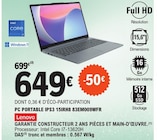 PC portable IPS3 15IRH8 83EM009WFR - Lenovo en promo chez E.Leclerc Saint-Quentin à 649,00 €