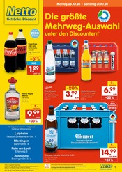 Cola im Netto Marken-Discount Prospekt in Donauwörth Aktueller Netto Marken-Discount Prospekt mit Cola, "DER ORT, AN DEM DU IMMER AUSGEZEICHNETE PREISE FINDEST.", Seite 1
