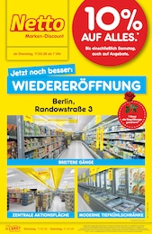 Netto Marken-Discount Prospekt für Berlin: "Wiedereröffnung - 10% auf ALLES", 4 Seiten, 17.03.2026 - 21.03.2026