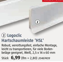 Logoclic Hartschaumleiste 'HSL' Robust bei BAUHAUS in Schwerte Logoclic Hartschaumleiste 'HSL' Robust im Angebot bei BAUHAUS Schwerte für 6,99 €