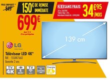 Téléviseur LED 4K* - Carrefour à Villeneuve-Saint-Georges Téléviseur LED 4K* en promo chez Carrefour Villeneuve-Saint-Georges à 699,00 €
