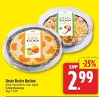 Kuchen im Angebot bei WEZ in Bad Oeynhausen Kuchen Angebote von Unser Bester bei WEZ Bad Oeynhausen für 2,99 €