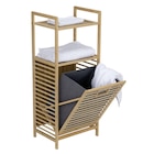 Étagère 2 niveaux en bambou avec panier à linge 28L intégré 40x30xH95cm - Gifi à Argenteuil Étagère 2 niveaux en bambou avec panier à linge 28L intégré 40x30xH95cm en promo chez Gifi Argenteuil à 20,18 €