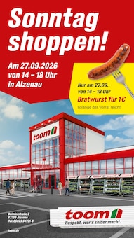 Aktueller toom Baumarkt Hanau (Brüder-Grimm-Stadt) Prospekt toom Baumarkt Hanau (Brüder-Grimm-Stadt) Prospekt "Sonntag shoppen!" mit 1 Seite