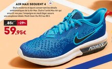 Air max sequent 4 - Sport 2000 à Boulogne-Billancourt Air max sequent 4 en promo chez Sport 2000 Boulogne-Billancourt à 59,95 €