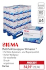 Multifunktionspapier Universal Angebote von SIGMA bei METRO Pforzheim für 29,74 €