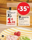 Assiette plate en promo chez Hyper U La Rochelle à 1,99 €