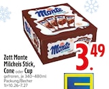 Monte Milcheis Stick, Cone oder Cup von Zott im aktuellen EDEKA Prospekt für 3,49 €