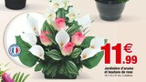 Jardinière d'arums et boutons de rose - Bazarland à Nancy Jardinière d'arums et boutons de rose en promo chez Bazarland Nancy à 11,99 €