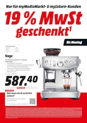 Kaffeeautomat im MediaMarkt Saturn Prospekt in Fulda Aktueller MediaMarkt Saturn Prospekt mit Kaffeeautomat, "19 % MwSt geschenkt", Seite 13