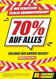 Aktueller B1 Discount Baumarkt Baumärkte Prospekt für Gernsheim: WIR SCHLIESSEN! TOTALER RÄUMUNGSVERKAUF! mit 2} Seiten, 25.04.2026 - 01.05.2026