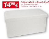 Faltbare Bank in Boucle Stoff im KiK Prospekt Faltbare Bank in Boucle Stoff von im aktuellen KiK Prospekt für 14,99 €