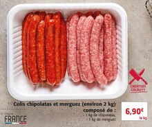 Colruyt Dijon - Colis chipolatas et merguez (environ 2 kg) Promo Colis chipolatas et merguez (environ 2 kg) dans le catalogue Colruyt "Votre carte vous donne du pouvoir" à Dijon