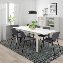 IKEA Hamburg - Tisch und 4 Stühle weiß/dunkelgrau dunkelgrau Tisch und 4 Stühle weiß/dunkelgrau dunkelgrau Angebot bei IKEA Hamburg im Prospekt "Click & Collect: Jetzt bestellen und abholen"