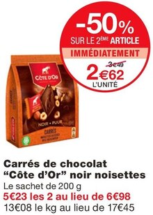 Monoprix Ézanville - Carrés de chocolat noir noisettes Promo Carrés de chocolat noir noisettes dans le catalogue Monoprix Monoprix à Ézanville