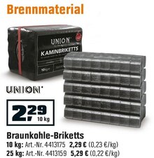 Braunkohle-Briketts bei OBI in Aschaffenburg Braunkohle-Briketts im Angebot bei OBI Aschaffenburg für 2,29 €