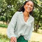 Blouse manches longues ample coton blanc femme à 19,99 € dans le catalogue La Halle