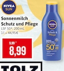 Sonnenmilch Schutz und Pflege im Angebot bei Kaufhaus Stolz in Neumünster Sonnenmilch Schutz und Pflege Angebote von Nivea bei Kaufhaus Stolz Neumünster für 8,99 €