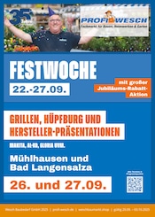 Aktueller PROFI Wesch Baumärkte Prospekt in Bad Tennstedt und Umgebung, "Fachmarkt für Bauen, Heimwerken & Garten" mit 8 Seiten, 20.09.2025 - 03.10.2025