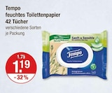 feuchtes Toilettenpapier im V-Markt Prospekt feuchtes Toilettenpapier von Tempo im aktuellen V-Markt Prospekt für 1,19 €