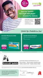 mea - meine apotheke Apotheken Prospekt der aktuellen Woche mit 4 Seiten, gültig von 01.06.2026 bis 30.06.2026, in Siershahn und Umgebung Aktueller mea - meine apotheke Apotheken Prospekt in Siershahn und Umgebung, "Unsere Juni-Angebote" mit 4 Seiten, 01.06.2026 - 30.06.2026