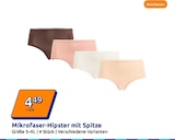 Mikrofaser-Hipster mit Spitze im Angebot bei Action in Monheim Mikrofaser-Hipster mit Spitze Angebote bei Action Monheim für 4,49 €