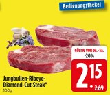 Jungbullen-Ribeye-Diamond-Cut-Steak im EDEKA Prospekt Jungbullen-Ribeye-Diamond-Cut-Steak im aktuellen EDEKA Prospekt für 2,15 €