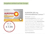 LINDA Schlitz - NUROFEN 200 mg Schmelztabletten Lemon Angebot im Prospekt NUROFEN 200 mg Schmelztabletten Lemon bei LINDA im Schlitz Prospekt für 7,99 €