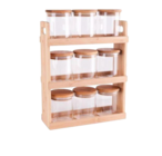 9 pots à épices bambou avec étagère en promo chez Stokomani Metz à 19,99 €