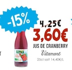 Jus de Cranberry - Vitamont dans le catalogue Naturalia