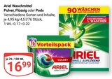 Waschmittel Pulver, Flüssig oder Pods im Angebot bei GLOBUS in Neubrandenburg Waschmittel Pulver, Flüssig oder Pods Angebote von Ariel bei GLOBUS Neubrandenburg für 16,99 €
