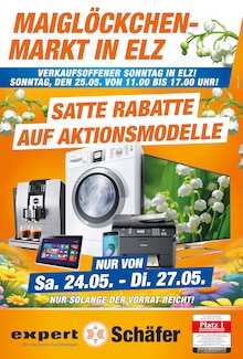 Aktueller expert Schäfer Prospekt (Holzheim, Rhein-Lahn-Kreis, 1 Seite zum blättern expert Schäfer Prospekt MAIGLÖCKCHEN-MARKT IN ELZ mit 1 Seite