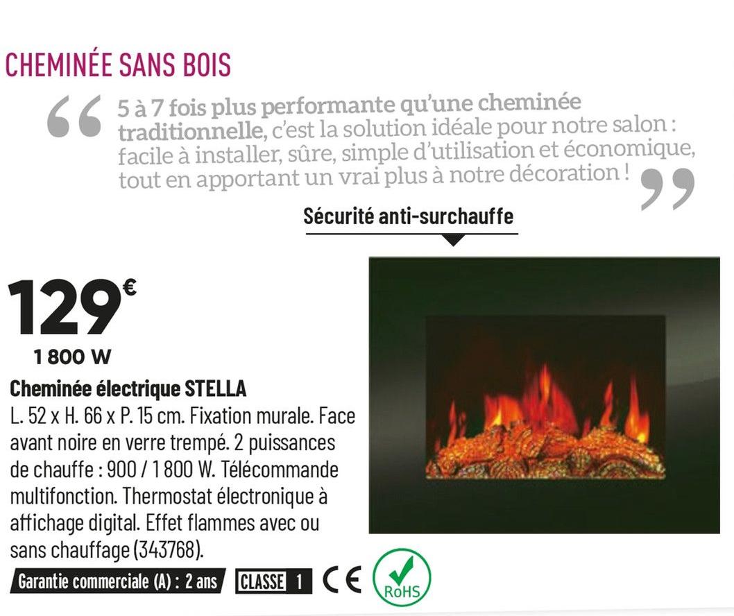 Bricorama Ville-la-Grand - Cheminée électrique Promo Cheminée électrique dans le catalogue Bricorama Chauffage à Ville-la-Grand