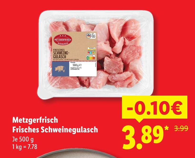 Frisches Schweinegulasch