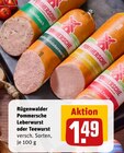 Pommersche Leberwurst im Angebot bei REWE in Wesel Pommersche Leberwurst Angebote von Rügenwalder bei REWE Wesel für 1,49 €