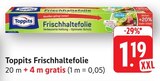 Frischhaltefolie im Angebot bei E center in Schwäbisch Gmünd Frischhaltefolie Angebote von Toppits bei E center Schwäbisch Gmünd für 1,19 €