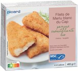 Filets de merlu blanc du Cap panés MSC - PICARD - Picard Filets de merlu blanc du Cap panés MSC - PICARD à 6,99 € dans le catalogue Picard