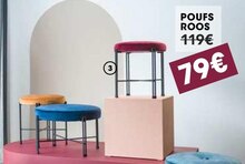 H&H St Isidore - Pouf Rosi, en tissu Karese Promo Pouf Rosi, en tissu Karese dans le catalogue H&H "Soldes & Promos" à St Isidore