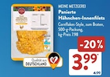 Panierte Hähnchen-Innenfilets Angebot im ALDI SÜD Prospekt Panierte Hähnchen-Innenfilets im ALDI SÜD Prospekt zum Preis von 3,99 €