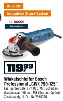Winkelschleifer Professional „GWX 750-125“ bei OBI in Kerpen Winkelschleifer Professional „GWX 750-125“ im Angebot bei OBI Kerpen für 119,99 €